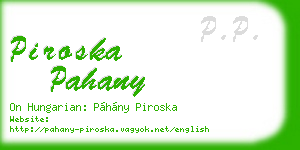piroska pahany business card