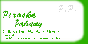 piroska pahany business card